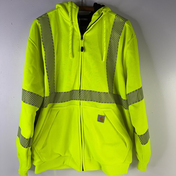 Carhartt Men's Hi Vis Class 3 Thermal Zip Hoodie size medium EUC - Picture 3 of 9